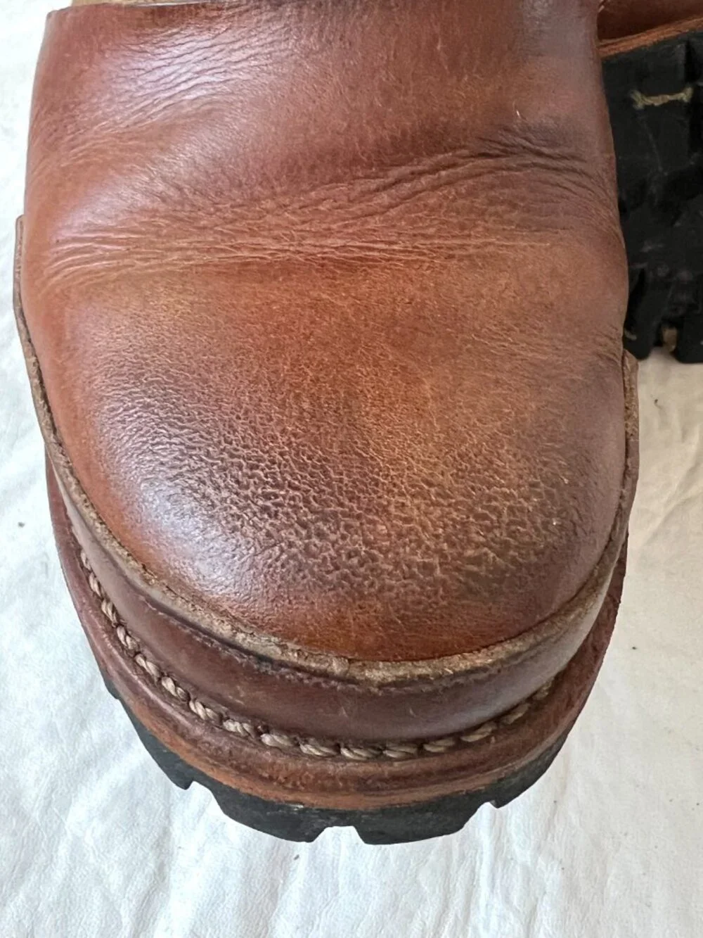 Timberland Boot Company Tackhead leather brown lace up mens 8 combat lug soles